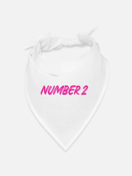 Number 2 - two - second - second - 2 - number 2 - Bandana - white