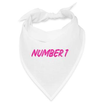 Number 1 - eins - erster - erste - 1 - Nummer 1 - Bandana - Weiß - Vorne