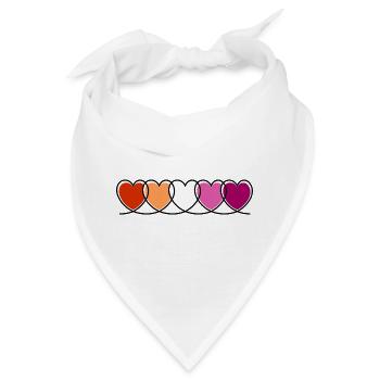 Lesbe lesbisch Herzen - Bandana - Weiß - Vorne