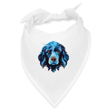 Blaue Picardie Spaniel Hunderasse buntes Aquarell - Bandana - Weiß - Vorne