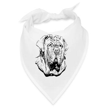 Trolliger Hund Dogge Schwarz - Bandana - Weiß - Vorne