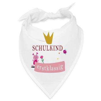 Schulkind erstklassig - Bandana - Weiß - Vorne