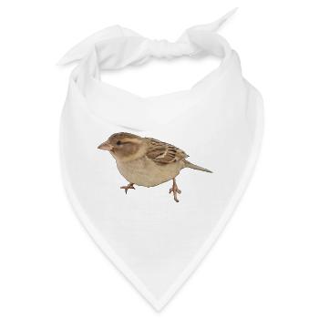 Vogel - Bandana - Weiß - Vorne