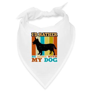Lancashire Heeler Hund Liebe Silhouette Retro Sonnenuntergang - Bandana - Weiß - Vorne
