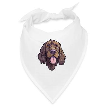 Pudelpointer Hunderasse Cartoon Kawaii Illustration - Bandana - Weiß - Vorne