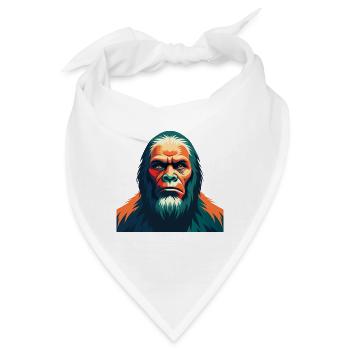 Big Foot Cartoon Figur Buntes Haustier Tier - Bandana - Weiß - Vorne