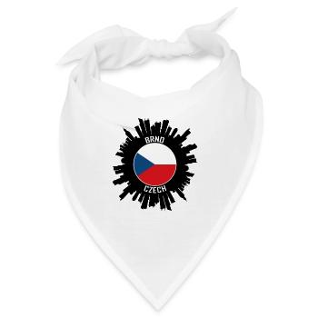 Brünn Skyline Tschechische Flagge Reise Souvenir - Bandana - Weiß - Vorne