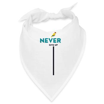 never give up bird - Bandana - Weiß - Vorne