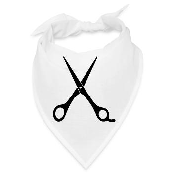 Friseur Schere Symbol - Bandana - Weiß - Vorne
