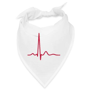 Herzschlag-EKG-Linie Medizinischer Pulswellen-Ikon-Vektor - Bandana - Weiß - Vorne