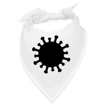 Corona-Virus-Symbol - Bandana - Weiß - Vorne