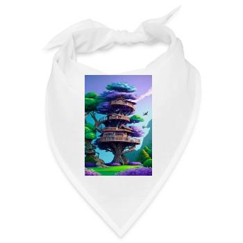 Treehouse Purple - Bandana - Weiß - Vorne