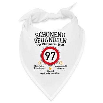 97. Geburtstag Schonend Behandeln Oldtimer Ist 97 - Bandana - Weiß - Vorne