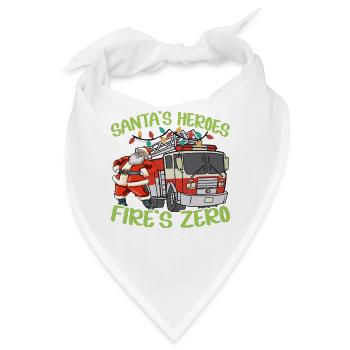 Santa's Heroes Feuerwehr Null Brandbekämpfung Weih - Bandana - Weiß - Vorne