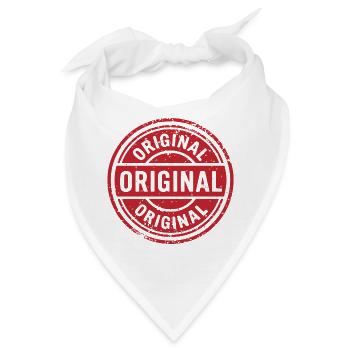 Ursprüngliches Grunge-Gummistempel-Abzeichen-Vektordesign - Bandana - Weiß - Vorne