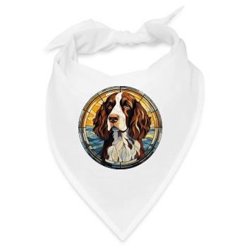 English Springer Spaniel Hunderasse Aquarell Glas - Bandana - Weiß - Vorne