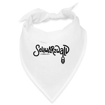 ,Schwarzwald’ mit Herzchen schwarz-weiß - Bandana - Weiß - Vorne