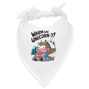 Warm und einhornartig! - Bandana - Weiß - Vorne