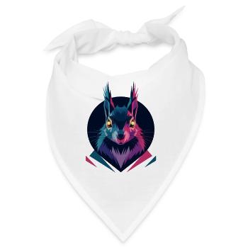 Low-Poly-Eichhörnchen - Bandana - Weiß - Vorne