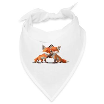 Low-poly Fox Cubs - Bandana - Weiß - Vorne