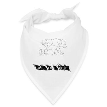 Geometrischer Bär - Bandana - Weiß - Vorne