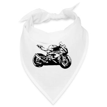 Motorrad - Bandana - Weiß - Vorne