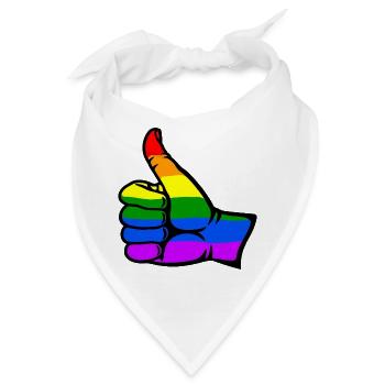 Regenbogenfarbe Flagge Hand alles klar Symbol - Bandana - Weiß - Vorne