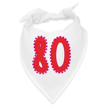 80. 80 JAHRE. 80. JAHRESTAG. 80-JÄHRIGES JUBILÄUM. - Bandana - Weiß - Vorne