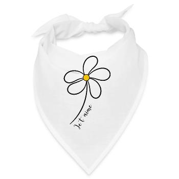 ICH LIEBE DICH. ICH LIEBE DICH. LIEBE. LIEBE. HERZ. BLUME - Bandana - Weiß - Vorne