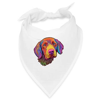 Pudelpointer Hunderasse Cartoon Kawaii Illustration - Bandana - Weiß - Vorne