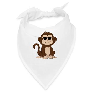 Affe Cooler Cooles Äffchen Baby Geschenkidee - Bandana - Weiß - Vorne
