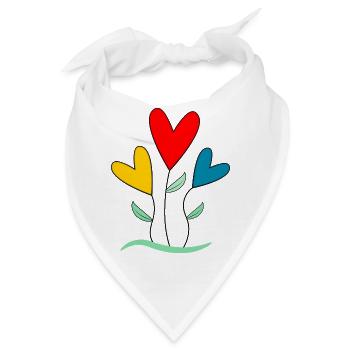 FLEUR. - FLOWER. NATUR. ÖKOLOGIE. - GLÜCK. ZEN - Bandana - Weiß - Vorne
