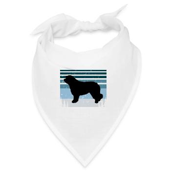 Katalanischer Schäferhund Hundeliebhaber Silhouette Retro Sonnenuntergang - Bandana - Weiß - Vorne