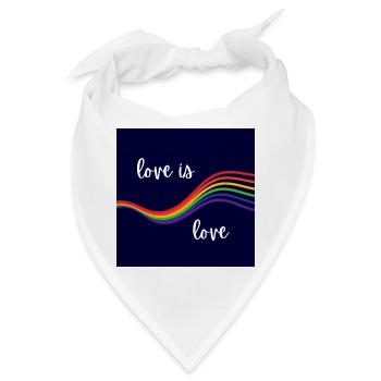 Liebe ist Liebe. Regenbogen-Design auf dunklem Hintergrund. - Bandana - Weiß - Vorne