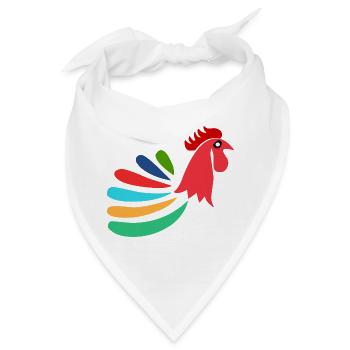 HAHN. HENNE. KÜKEN. TIER. TIERE. NATUR - Bandana - Weiß - Vorne