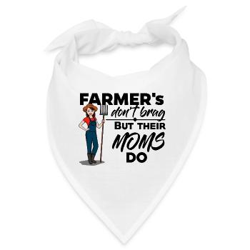 Farmers don't brag, but their Moms do - Bandana - Weiß - Vorne