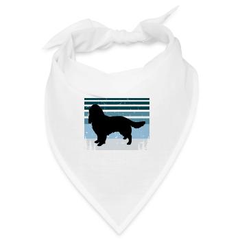 English Springer Spaniel Hund Silhouette Retro Sonne - Bandana - Weiß - Vorne