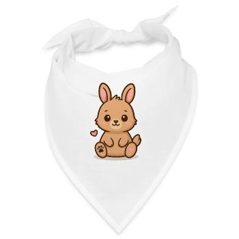 Kleines Häschen – flauschig & süß - Bandana - Weiß - Vorne