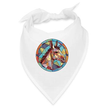 Esel buntes Aquarell Tier Haustier Illustration - Bandana - Weiß - Vorne