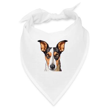 Glatte Foxterrier-Hunderasse Aquarell-Karikatur Ka - Bandana - Weiß - Vorne