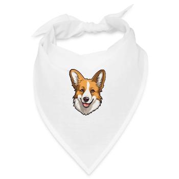 Norwegischer Lundehund Hunderasse Cartoon Kawaii Illus - Bandana - Weiß - Vorne