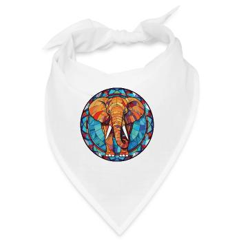 Elefant Bunte Aquarell-Tierillustration - Bandana - Weiß - Vorne