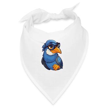 Jay trägt Brille Cartoon Kawaii Illustration - Bandana - Weiß - Vorne