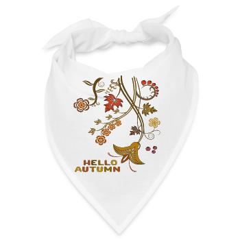Hello Autumn, Hallo Herbst - Bandana - Weiß - Vorne