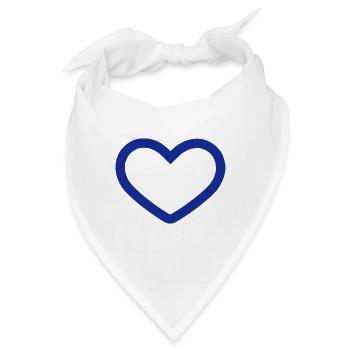 Herz Symbol Blau - Bandana - Weiß - Vorne
