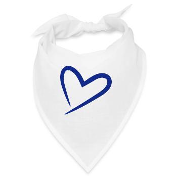 Herz Symbol Blau - Bandana - Weiß - Vorne