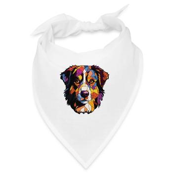 Nordamerikanischer Schäferhund Rasse Aquarellglas - Bandana - Weiß - Vorne