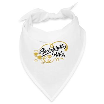 Bachelorette Party - JGA mit Sektgläsern - Bandana - Weiß - Vorne
