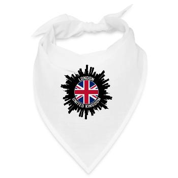 London Skyline UK Flagge Reisesouvenir - Bandana - Weiß - Vorne