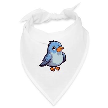 Kuckuck niedliche Karikatur Kawaii Aquarell Tier Haustier - Bandana - Weiß - Vorne